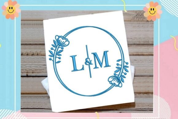 Blue Floral Ring Monogram: A Minimalist Touch for Meaningful Gifts