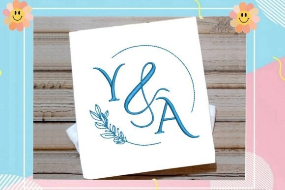 Blue Laurel Monogram Ring: A Fresh Touch for Personalized Embroidery Gifts
