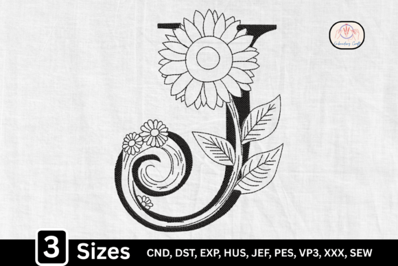 Botanical Sunflower Monogram: A Floral Touch for Boutique Apparel