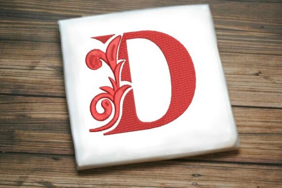 Flourished Leaf Monogram D: A Seasonal Embroidery Essential