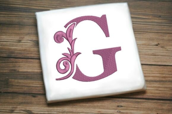 Flourished Leaf Monogram G: A Sophisticated Embroidery Choice for Boutique Apparel