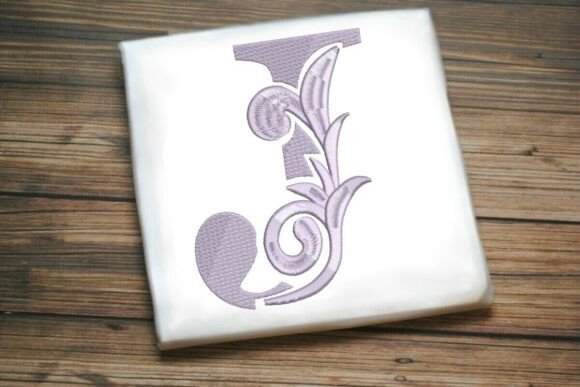 Flourished Leaf Monogram J: A Sophisticated Touch for Personalized Embroidery