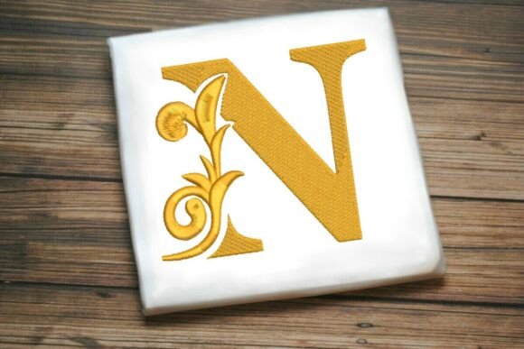 Flourished Leaf Monogram N – A Sophisticated Touch for Craft Fair Staples