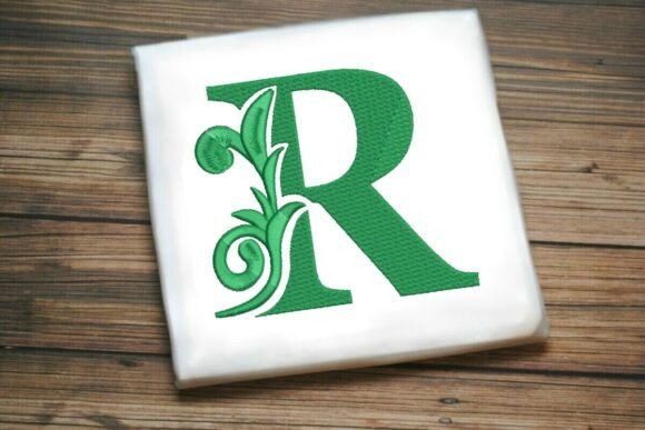 Flourished Leaf Monogram R