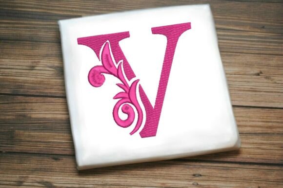 Flourished Leaf Monogram V: A Timeless Choice for Etsy Sellers