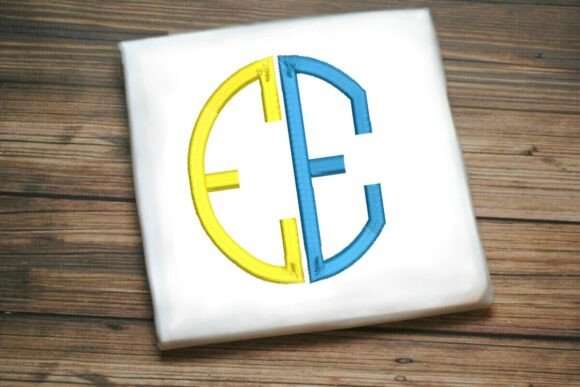 Geometric Split Letter Monogram E: A Modern Touch for Personalized Embroidery