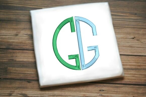 Geometric Split Letter Monogram G: A Seasonal Embroidery Standout