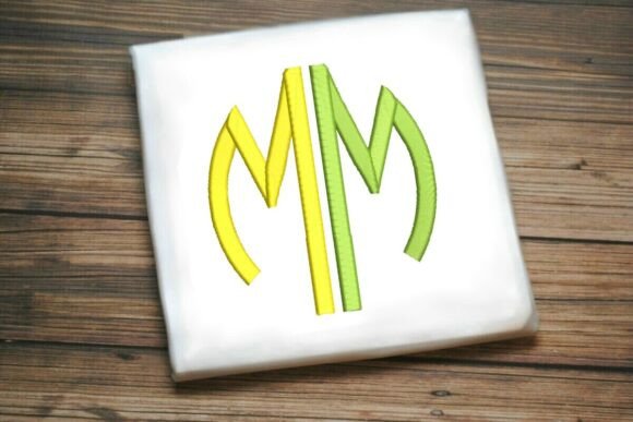 Geometric Split Letter Monogram M – A Seasonal Embroidery Standout
