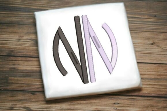 Geometric Split Letter Monogram N: A Modern Touch for Personalized Embroidery
