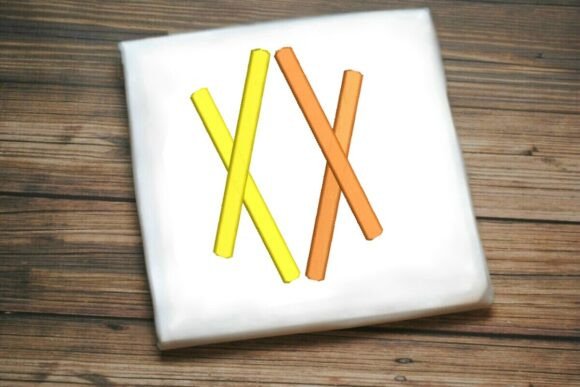 Geometric Split Letter Monogram X: A Sharp Addition to Seasonal Embroidery
