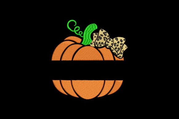 Leopard Bow Pumpkin Monogram: A Seasonal Embroidery Staple