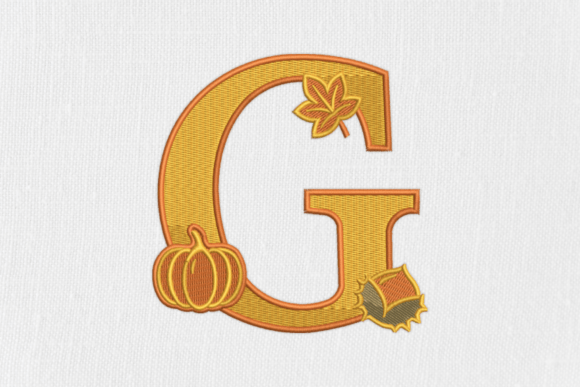 Letter G Autumn Monogram: A Seasonal Embroidery Gem