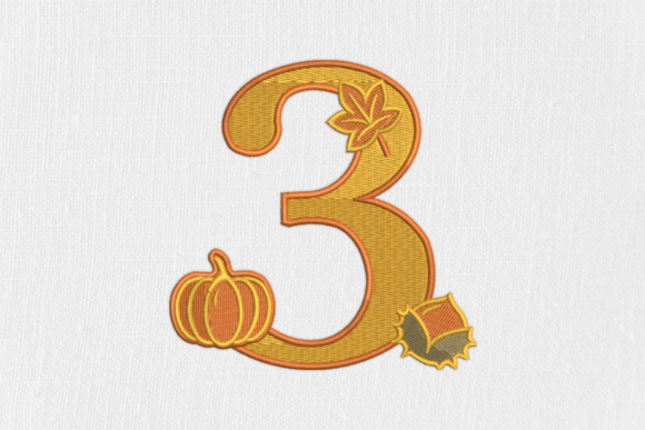 Number 3 Autumn Monogram