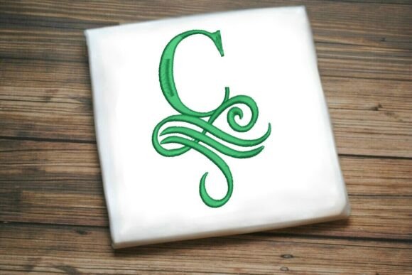 Oceanic Flourish Monogram C: A Coastal Touch for Etsy Embroidery Sellers
