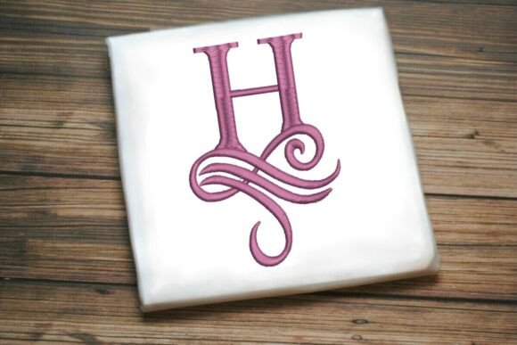 Oceanic Flourish Monogram H: A Coastal Touch for Seasonal Embroidery