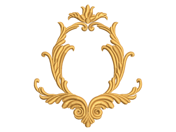 Ornate Baroque Monogram Frame: A Seasonal Embroidery Staple