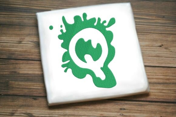 Paint Splash Uppercase Monogram Q: A Festive Embroidery Design for Seasonal Crafts