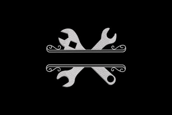 Wrench Monogram: A Seasonal Embroidery Design with Rustic Charm